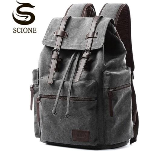 Vintage Large Canvas Backpack For Men Laptop Backpacks Collage Students Books School Bag Rucksack Travel Luaage Back Pack XA130M
