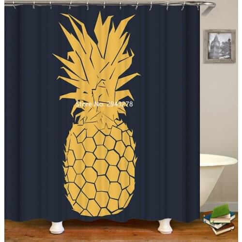 Pineapple and Cake Pattern Waterproof and Mildewproof with Hook Water Shower Curtain Home Bathroom Decoration Color Print