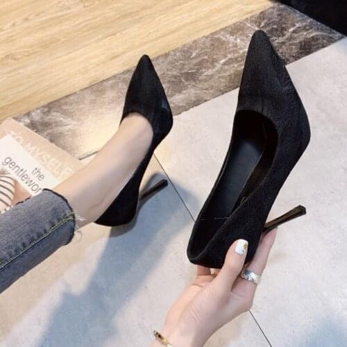 2020 High Heels Women Spring Shoes New Female Heels Women Shoes Thin Heels Casual Dress Pointed Toe Banquet Wedding Shoes W37-53