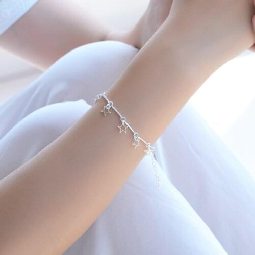 Everoyal Charm Silver Star Bracelet For Women Jewelry Trendy 925 Silver Jewelry Anklets Girl Party Engagement Accessories Female