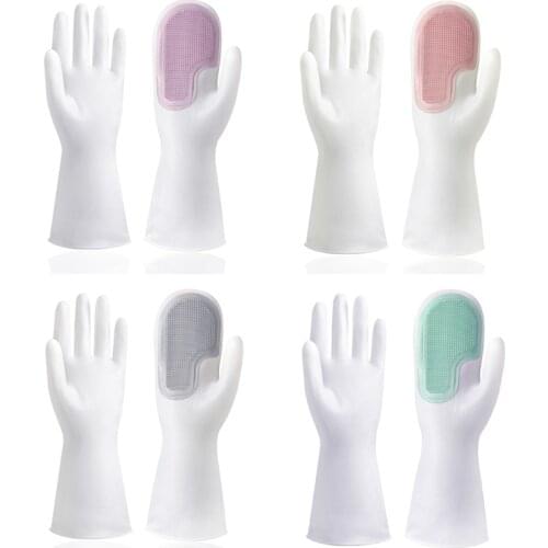 1Pair Dishwashing Cleaning Gloves Reusable Single Brush for Household Kitchen Clean Tool Pet Hair Care Car Washing