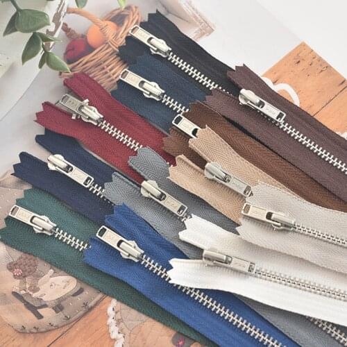 1pcs Japan YKK silver zipper clothes pants placket bag DIY handmade metal 3# closed 14 / 20cm