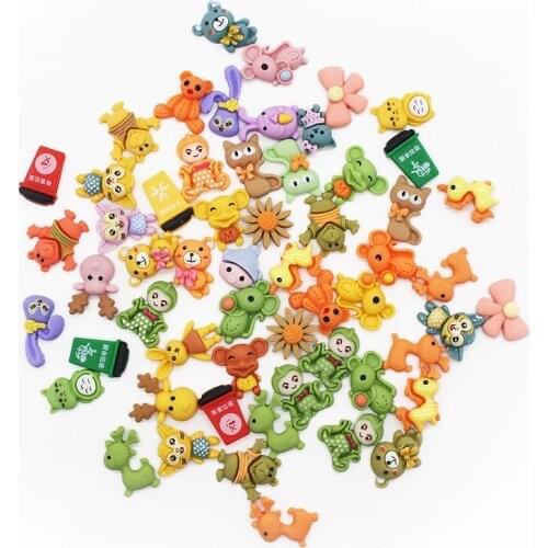 20-100pcs Animal Acrylic Mobile phone DIY Decoration Crafts Flatback Cabochon Embellishments For Scrapbooking Kawaii Accessories