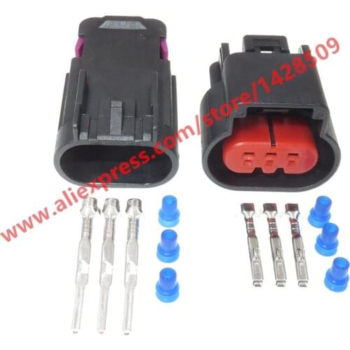 20 Sets 3 Pin Auto Wiring Harness Oil Pump Plug Connector Waterproof Female Male Connectors 13519047 15326813