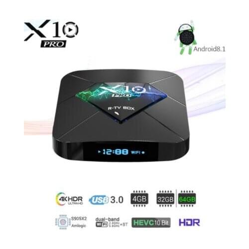 5PCS/LOT X10 PRO Android 8.1 Smart TV BOX 4GB 64GB Amlogic S905X2 Quad Core