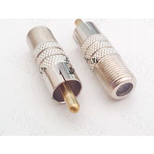 50pcs/lot British F Female To AV Male Socket RCA Jack Radio Frequency Converter