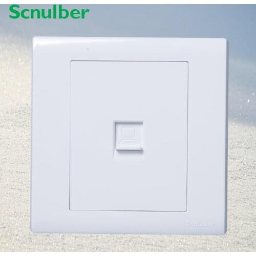 Freeship white 86*86 RJ45 eight pins 8p computer PC wall switch socket