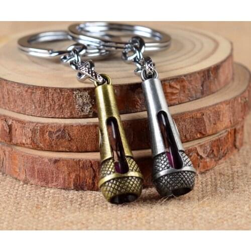 FREE SHIPPING BY DHL 100pcs/lot Novelty Mini Microphone Keychains 3D Microphone Shaped Keyrings for Gifts