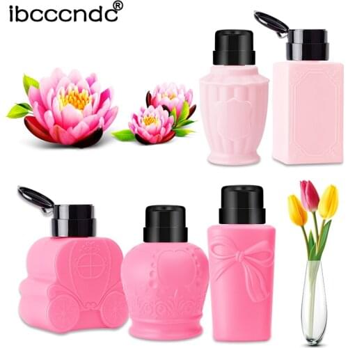 Large Capacity Empty Pump Liquid Alcohol Dispenser Press Nail Polish Remover Cleaner Bottle Make Up Refillable Container Tools