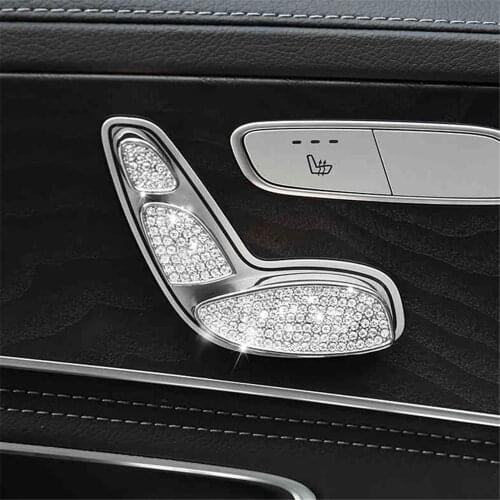 Diamond Car Styling Bling Buttons Seat Adjustment Cover Trim For Mercedes Benz GLA X156 CLA C117 A B Class 2011-2018 Accessories