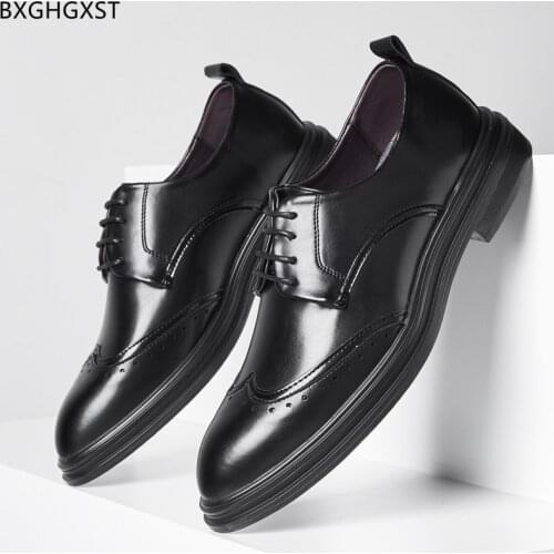Brogue Men Dress Shoes Leather Height Increase Shoes Men Designer Shoes Men High Quality Office 2021 Los Zapatos De Los Hombres