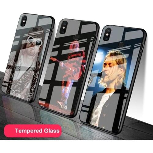 Kurt Cobain Tempered Glass Phone Case For Redmi Note 5 6 7 8 9 Pro Note8T Note9S Pro Redmi7A 8 9 Cover Shell