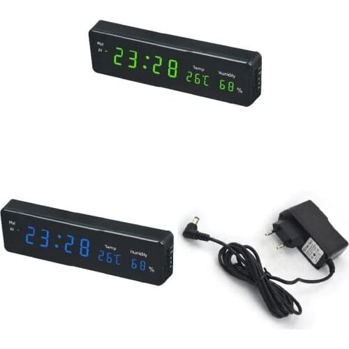 Electronic LED Digital Wall Clock With Temperature Humidity Display Home Modern Home Decoration Clocks E2S