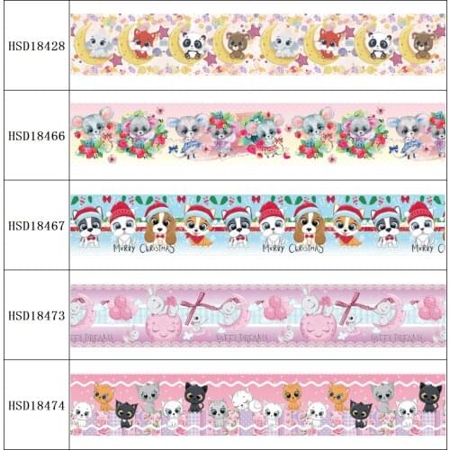 HSDRibbon free shipping 3" 75mm heat transfer printed hsd-design series Grosgrain Ribbon 50Yards/Roll