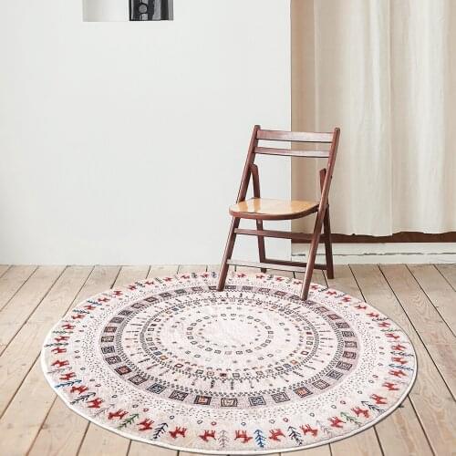 Retro Moroccan Round Carpet Livingroom Home Decor Rugs For Bedroom Computer Chair Floor Mat Kids Room Play Tent Tatami Area Rug