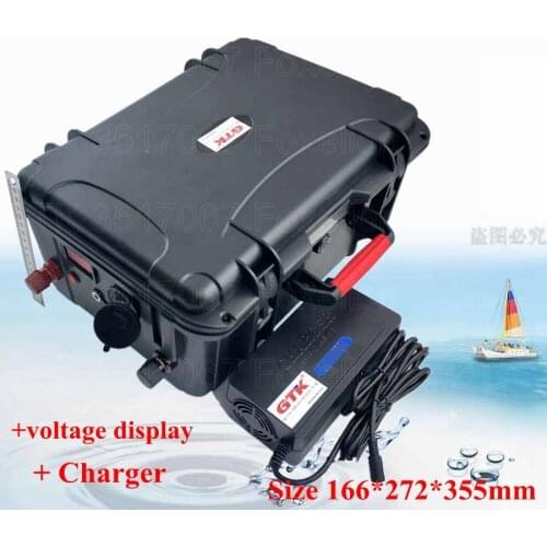 Wholesale 12V 200Ah 250Ah 300Ah Lithium li-ion lipo battery for power boat motor solar wind energy UPS E-tour car + 10A charger