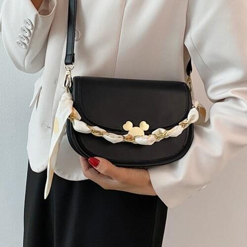 Small Chain Flap Shoulder Bags for Women Pure Color Tote Crossbody Bag Scarves Ladies Tote Messenger Bag Elegant Simple Handbags