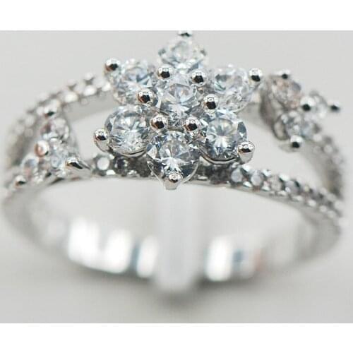 Micropave White Crystal Zircon 925 Sterling Silver Ring Size 7 8 9 A19