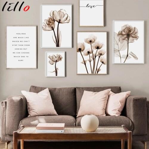 Minimalist Abstract Cuadros Flower Plant Quotes Posters And Prints Decoration Pictures For Living Room