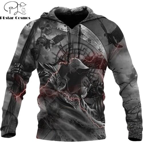 Skull Satanic Tattoo Pattern 3D Printed Mens autumn Hoodie Harajuku Unisex Casual Pullover Streetwear Jacket Tracksuits DK229