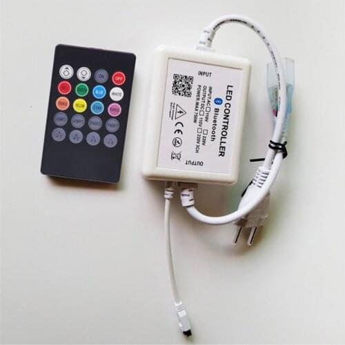 Music RGB Led Strip Controller 220V 110V 750W DIY BT IOS/Android APP Wireless Bluetooth 24key IR Remote Control Connector