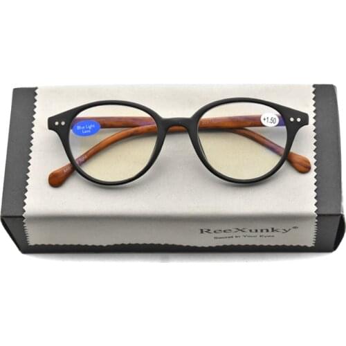 New 2021 Unisex Anti Blue Light Reading Glasses Women Vintage Round Frame Magnifier Eyewear Men Retro Small Pocket Eyeglasses