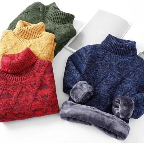 Baby Boys Sweater 3-11 Years Autumn And Winter Thick Velvet Knitting Outwear Childrens Clothing Christmas Sweater Fashion
