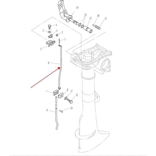 F2.6-02000007 Rod shift for Parsun HDX F2.6 outboard motor 4-stroke