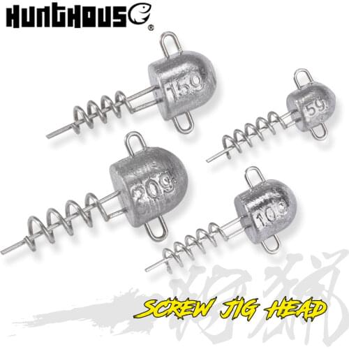 Hunthouse Fishing Jig Head Hook 7g 10g 12g 14g Fishing Lead Hook Soft Lure Shad Screw Head Jigging Head