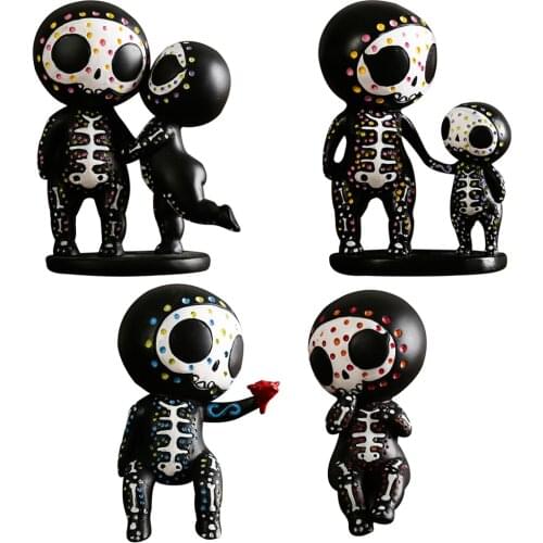 Sugar Skull Statue Kissing Lover Figurine Home Office Bookshelf Ornament