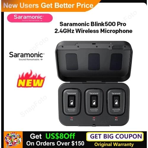 Saramonic Blink 500 Blink500 Pro B2 2.4GHz Wireless Microphone Studio Interview Lavalier Mic PRO With Wireless Charging Case