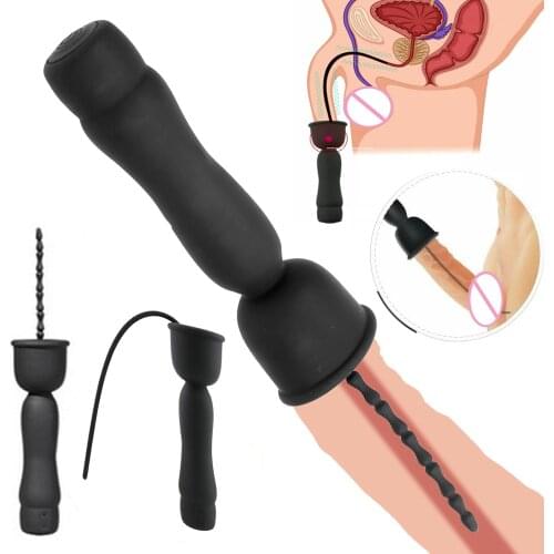 Silicone Penis Plug Horse Eye Rod Vibrating Urethra Catheter Sound Dilator Penis Insert Device Adult Sex Toy For Men