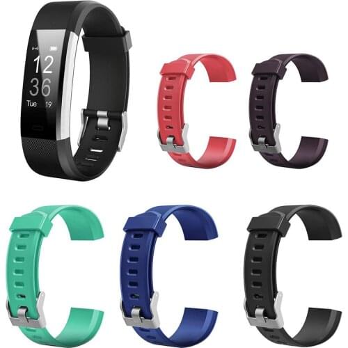 Silicone Adjustable Sport Watchband Wristsrap Belt Durable Adjustable Ventilation Comfortable Wear for ID115Plus HR Smartwatch