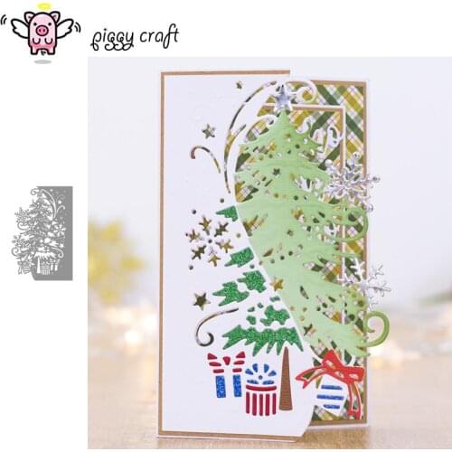 Piggy Craft metal cutting dies cut die mold Christmas tree gift frame Scrapbook paper craft knife mould blade punch stencils die