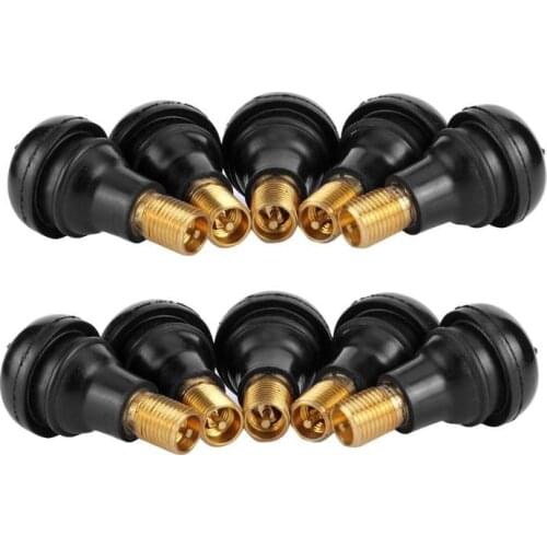 10/25Pcs Universal TR412 Snap-in Car Tubeless Tyre Valve Stems Rubber Copper Vacuum Tire Air Valve for Auto Motorcycle Moto
