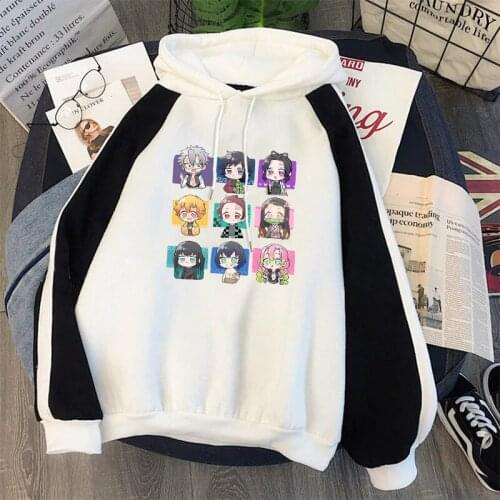 Japanese Fashion Kimetsu No Yaiba Anime Hoodie Oversized Sweatshirt Women