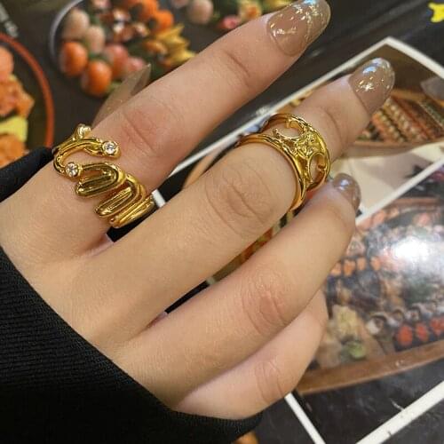 VENTFILLE 925 Sterling Silver Net Red Recommended Metal Texture Female Retro Style Open Ring