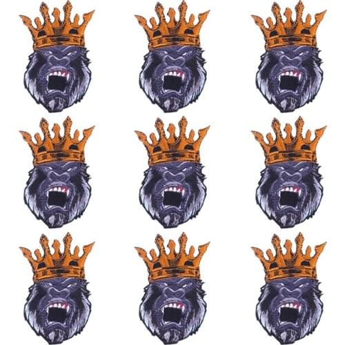 10Pcs/Set Punk Patch For clothing Iron On Embroidered Patches For Clothes Wild Orangutan Smoking Patch For T-shirt badges stripe