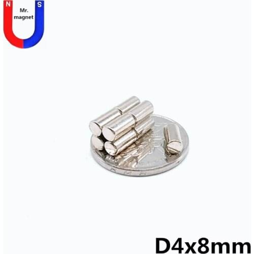100/500/2000pcs 4x8 magnet bar cylinder 4*8 super strong rare earth neodymium magnet 4x8 magnet permanent magnetic material Bulk