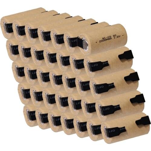 35 pcs SC battery 1.2V batteries for power tools 2200mah nicd 4.25cm*2.2cm color random