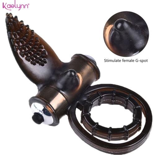 Male Penis Rings 2 in 1 Lock Time Delay Ejaculation Stimulate Clitoris Erotic Sex Toys G-spot Vibrating Penis Rings for Couples