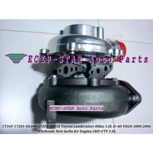 Free Ship CT16V 17201-OL040 17201-30100 17201-30101 17201-30011 Turbo For TOYOTA Hilux Landcruiser 2005- ViIGO 3000 1KD-FTV 3.0L