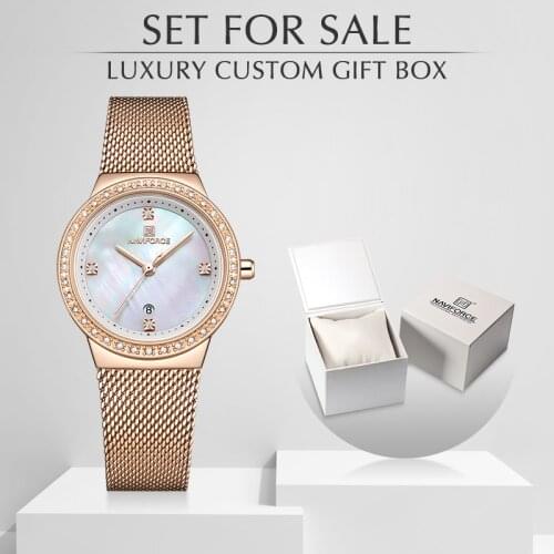 NAVIFORCE Women Watch Fashion Casual Quartz Watches Ladies Waterproof Wristwatch With Box Set for Sale Clock Relogio Feminino