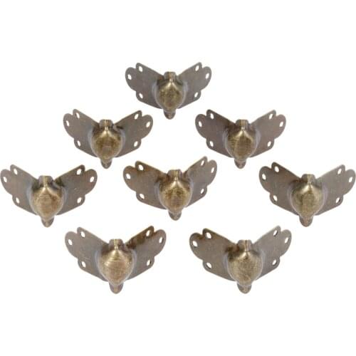 8/12pcs Decorative Antique Brass Golden Silvery Jewelry Wine Gift Box Wooden Case Chest Edge Cover Corner Protector 43*26*33mm