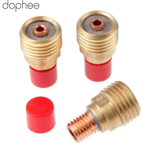 Dophee 3PCS Gas Lens Collets Body Gas Lens 45V44 3/32" 2.4mm FIt TIG Welding Torch Consumables SR PTA DB WP 9 20 25 Series Hot