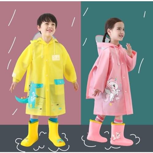 Quality Cartoon Unicorn Waterproof Raincoat for Children Baby Rain Coat Boys Girls Primary School Students Rain Poncho Jacket