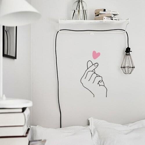 Hot sale Love Gesture Wall Sticker Romantic love background home decoration Mural Art Decals Creative stickers wallpaper