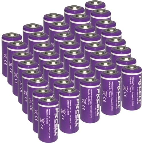 50PCS Pkcell 14250 1200mah battery 3.6v 1/2aa LiSOCl2 er14250 lithium Batteries For GPS Lithium Battery Replace Saft 14250