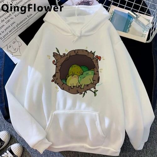 Kawaii Frog hoodies women 2021 Ulzzang streetwear harajuku women hoody pullover hip hop streetwear