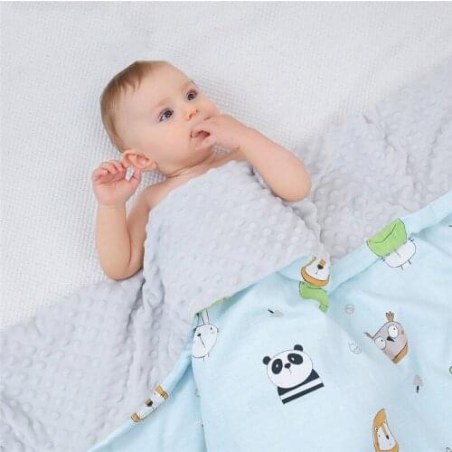 Muslin Baby Blankets Warm Bubble Flannel Thermal Soft Stroller Sleep Cover Cartoon Infant Bedding Swaddle Wrap Kids Bath Towel